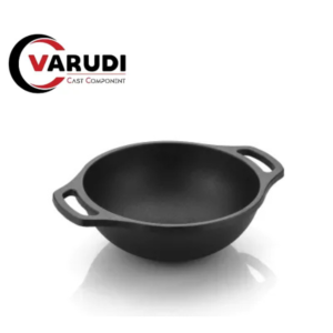 VARUDI Cast Iron Deep Kadai 8 Inch (1.5L) – Heavy Duty Iron Kadhai, Gas & Induction Compatible