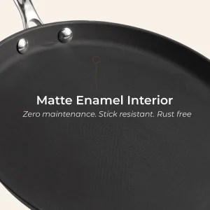 Vinod Ferona Cast Iron Dosa Tawa 27 cm – Enamel Coated, Heavy Duty Flat Tava, Induction & Gas Compatible - Image 4