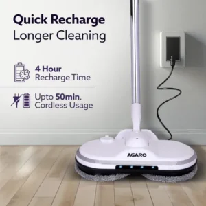 Agaro Regency Electric Spin Mop with Water Sprayer | Cordless Automatic Floor Cleaner | Adjustable Handle Wet Mop for Hardwood, Tile & Laminate Floors - Image 5