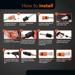 Agaro Supreme 1800W High Pressure Washer | Powerful Car & Bike Cleaner | 120 Bar Pressure | Home & Outdoor Cleaning Machine - Image 5