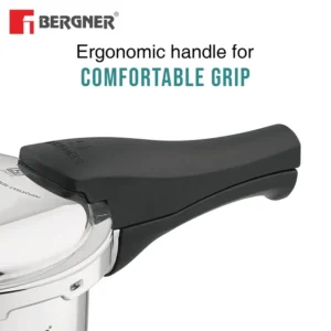 Bergner Tri-Max Junior Tri-Ply Stainless Steel Mini Pressure Cooker 1L (BGIN7860) | Outer Lid | Gas & Induction Compatible - Image 4