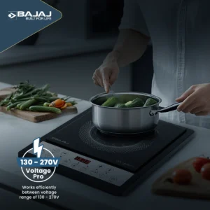 Bajaj 160TS Neo 1600W Induction Cooktop | 9 Preset Menus | Voltage Pro Technology | Digital Display | Energy Efficient Stove - Image 3