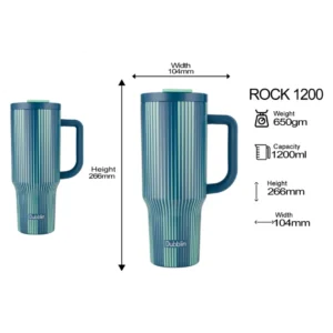 Dubblin Rock 1200 Vacuum Insulated Tumbler with Leak-Proof Lid, Stainless Steel Hot & Cold Travel Mug (1200ml)