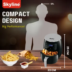 Skyline Digital Air Fryer 2000W 5.2L (VTL-5116) – Large Capacity Oil-Free Healthy Cooking - Image 4