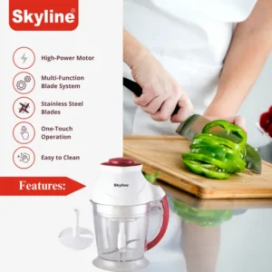Skyline Electric Chopper 300W with 700ml Capacity (VTL-9047) – Compact Electric Food Chopper for Kitchen - Image 3