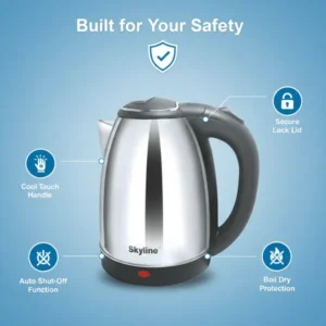 Skyline 1.8L Electric Kettle 1500W (VTL-5008) – High Capacity Stainless Steel Water Boiler - Image 4