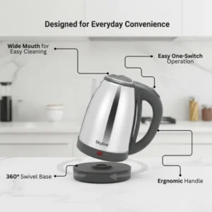 Skyline 1.8L Electric Kettle 1500W (VTL-5008) – High Capacity Stainless Steel Water Boiler - Image 5