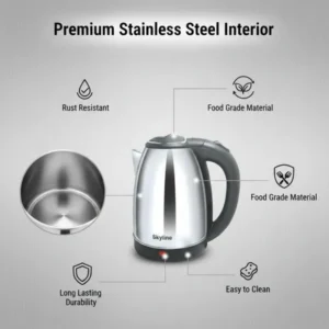 Skyline 1.8L Electric Kettle 1500W (VTL-5008) – High Capacity Stainless Steel Water Boiler - Image 6