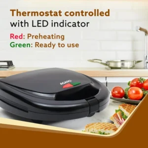 AGARO Delite Sandwich Maker 750W | 4 Slice Non-Stick Grill Sandwich Toaster | Oil-Free Toasting & Grilling Machine - Image 5