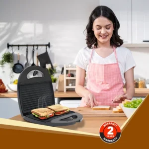 AGARO Delite Sandwich Maker 750W | 4 Slice Non-Stick Grill Sandwich Toaster | Oil-Free Toasting & Grilling Machine - Image 6
