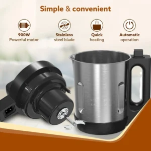AGARO Elite Soup Maker 1L 900W | Automatic Soup Blender & Cooker with 6 Preset Functions | Stainless Steel Blades - Image 5