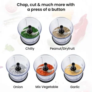 AGARO Elegant Vegetable Chopper 400W | Electric Food Chopper with 500ml Bowl & Stainless Steel Blades - Image 3