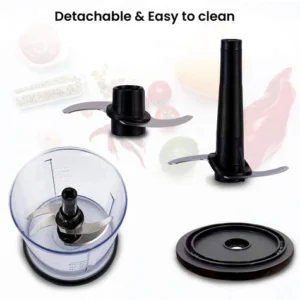 AGARO Elegant Vegetable Chopper 400W | Electric Food Chopper with 500ml Bowl & Stainless Steel Blades - Image 5