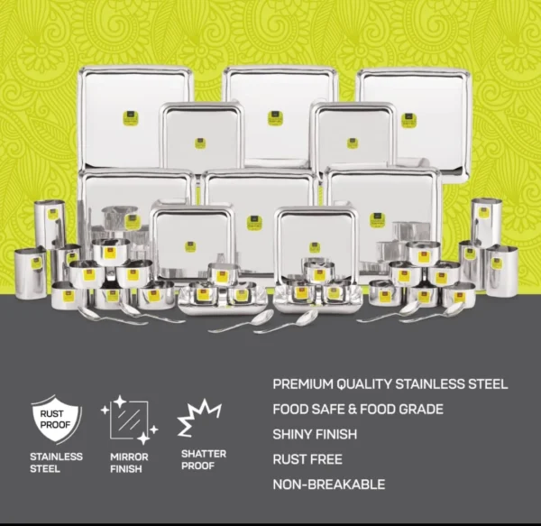 Mirror ss square 42pcs dinner set_3