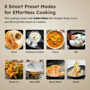 Prestige PIC 20 Neo 1600W Induction Cooktop | Indian Menu Presets, Auto Voltage Regulator & Touch Controls - Image 4