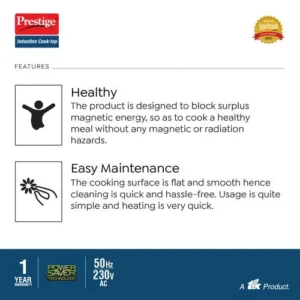 Prestige PIC 16.0 Plus 2000W Induction Cooktop | 8 Indian Menu, 4KV Surge Protection, Timer, Touch Controls - Image 5