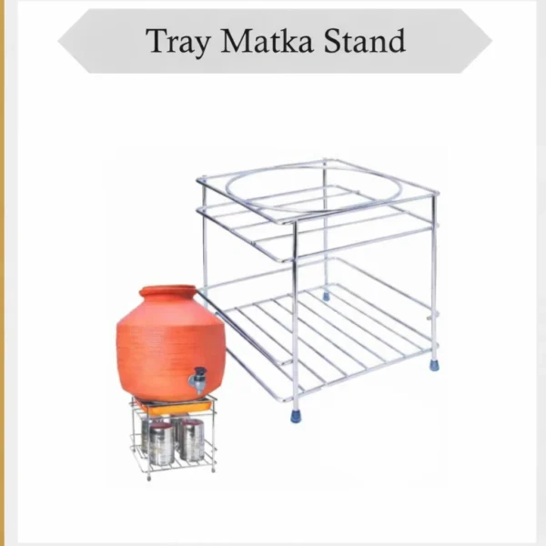 SS Matka stand with tray