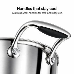 STAHL Artisan Triply Stainless Steel Kadai with SS Lid | Gas & Induction Compatible - Image 5