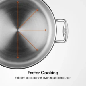 STAHL Triply Artisan Biryani Handi with Steel & Glass Lid | Induction Stainless Steel Dum Cooking Handi - Image 3