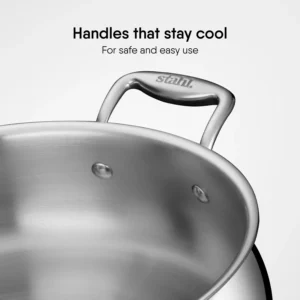 STAHL Triply Artisan Biryani Handi with Steel & Glass Lid | Induction Stainless Steel Dum Cooking Handi - Image 4