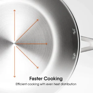 STAHL Triply Artisan Stainless Steel Frypan | Induction Base Fry Pan 20cm, 22cm, 24cm, 26cm - Image 3