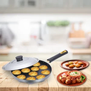 ANJALI Appa Patra Deluxe 12 Cup with Lid | Diamond Dura Non-Stick Appam Maker Paniyaram Pan - Image 3