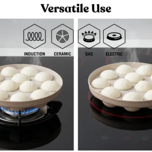 ANJALI Induction Base Appa Patra with Glass Lid | Biscoff Non-Stick Appam Pan 4 & 7 Cavities - Image 4