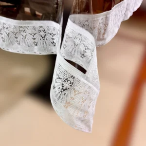 Fohogo aqua white lace table cover_2