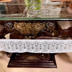 FOHOGO Aqua Transparent PVC Table Cover with White Lace 40×60 & 60×90 cm | Waterproof Table Protector - Image 3