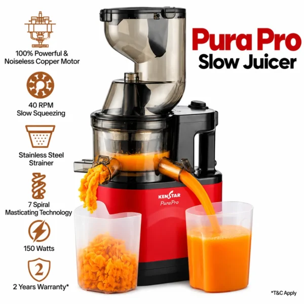 KENSTAR PURA PRO SLOW JUICER_RED_3
