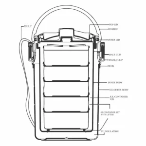 MILTON Steel-On Insulated Stainless Steel Lunch Box with Leak Proof Containers & Carry Strap - Image 8