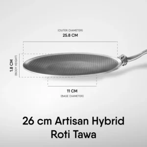 STAHL Artisan Hybrid Roti Tawa 26cm with Cast Handles | Hexaridge Triply Stainless Steel Induction Tawa - Image 7