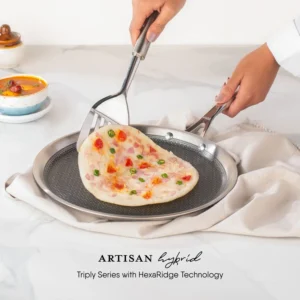 STAHL Triply Artisan Hybrid Dosa Tawa 28cm–32cm | Hexaridge Induction Stainless Steel Dosa & Roti Tawa - Image 6