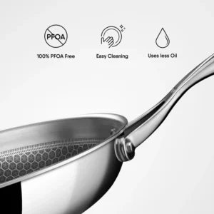 STAHL Triply Artisan Hybrid Frypan 18cm–28cm | Hexaridge Stainless Steel Induction Fry Pan - Image 5
