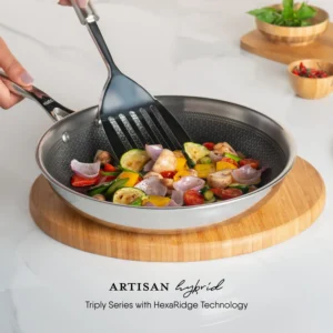 STAHL Triply Artisan Hybrid Frypan 18cm–28cm | Hexaridge Stainless Steel Induction Fry Pan - Image 6