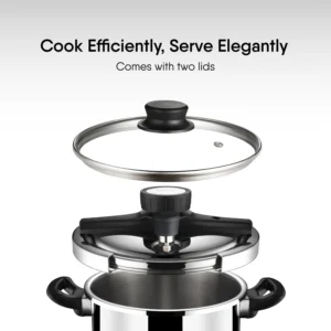 STAHL Versatil Triply Pressure Cooker 3L & 5L with Glass Lid | Induction Stainless Steel Cooker - Image 4
