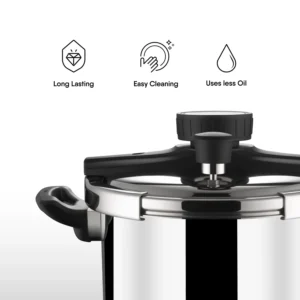 STAHL Versatil Triply Pressure Cooker 3L & 5L with Glass Lid | Induction Stainless Steel Cooker - Image 5