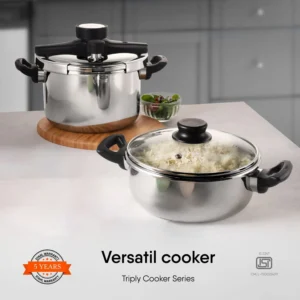 STAHL Versatil Triply Pressure Cooker 3L & 5L with Glass Lid | Induction Stainless Steel Cooker - Image 6