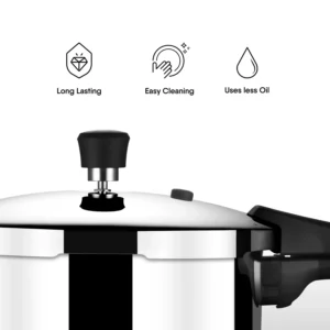 STAHL Xpress Triply Pressure Cooker Outer Lid 2.5L, 3L & 5L | Induction Stainless Steel Cooker - Image 6
