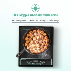 Crompton Instaserve 1200W Induction Cooktop | Digital LED Display with One Touch Cooking Menu - Image 4