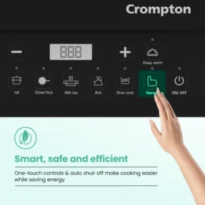 Crompton Instaserve 1600W Induction Cooktop | Digital LED Display with One Touch Cooking Menu - Image 4