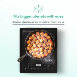 Crompton Instaserve 1600W Induction Cooktop | Digital LED Display with One Touch Cooking Menu - Image 3