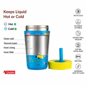 DUBBLIN Passion 350 Insulated Stainless Steel Tumbler | Vacuum Travel Mug with Slide Lid - Image 3