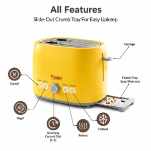Prestige PPTPKY Pop-Up Toaster 850W | 2 Slice Toaster with Defrost, Reheat & 6 Browning Levels - Image 4
