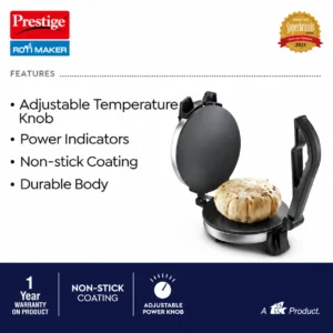 Prestige PRM 3.0 900W Roti Maker | Non-Stick Granite Plate | Soft Rotis, Parathas & Khakhras - Image 3