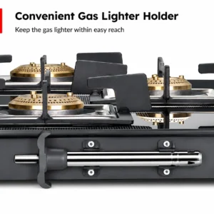 Prestige Vectra Glass Top Gas Stove | Toughened Glass, Jumbo Brass Burners & 360° Revolving Nozzle - Image 3