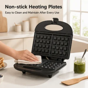 Prestige PWM 01 Waffle Maker 800W | Non-Stick Belgian Waffle Maker with Power Indicators - Image 4