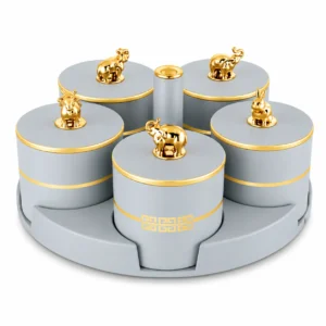 RISHABH S500 Multipurpose Dry Fruit & Snack Serving Set with 5 Air-Tight Bowls and Rotating Tray - Image 5