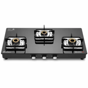 Sujata Premium Glass Cooktop | Toughened Glass Gas Stove with SABAF Valve, Manual Ignition, 2, 3 & 4 Burner - Image 3