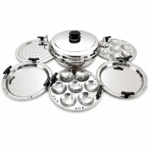 Garuda Stainless Steel Multi Kadai Idli Maker with 6 Plates & Lid | Induction Bottom Dhokla & Momo Steamer - Image 3